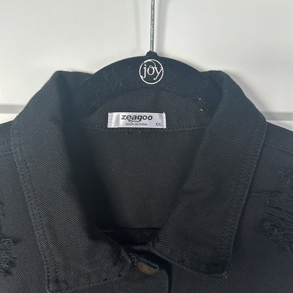 Zeagoo Women’s Fringe Jacket - Crop Denim Jacket - Picture 3 of 6